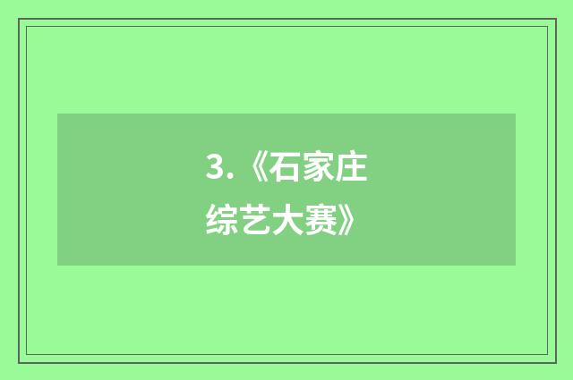 3.《石家庄综艺大赛》