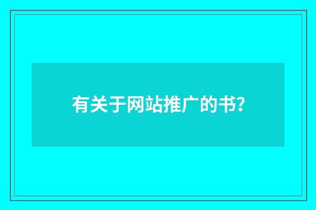 有关于网站推广的书?
