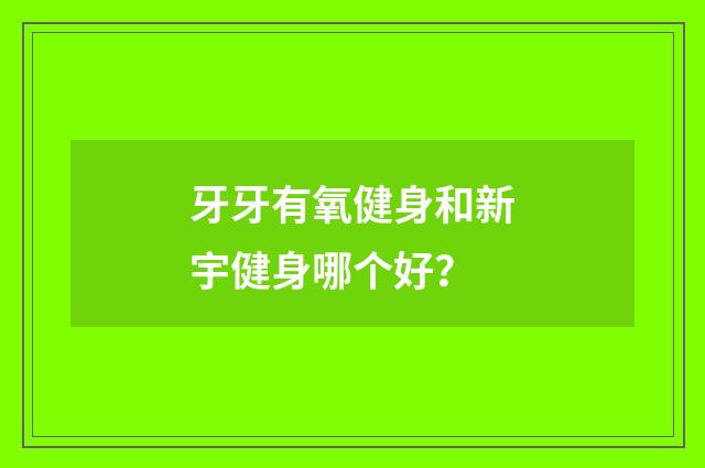 牙牙有氧健身和新宇健身哪个好？