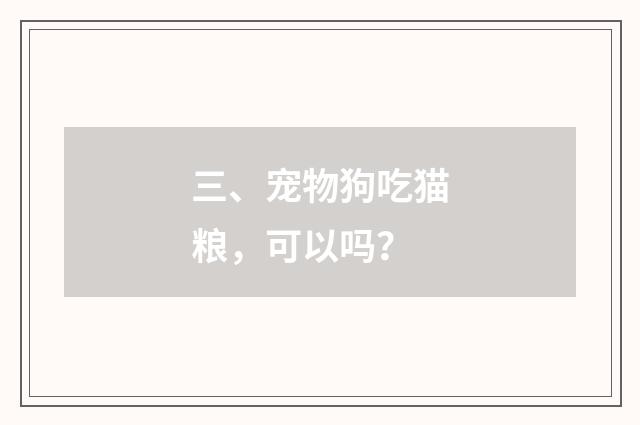 三、宠物狗吃猫粮,可以吗?
