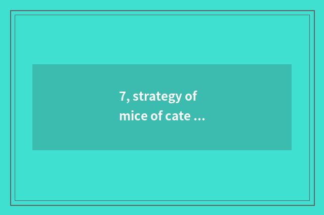 7, strategy of mice of cate big fight?