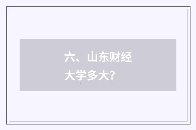 六、山东财经大学多大？