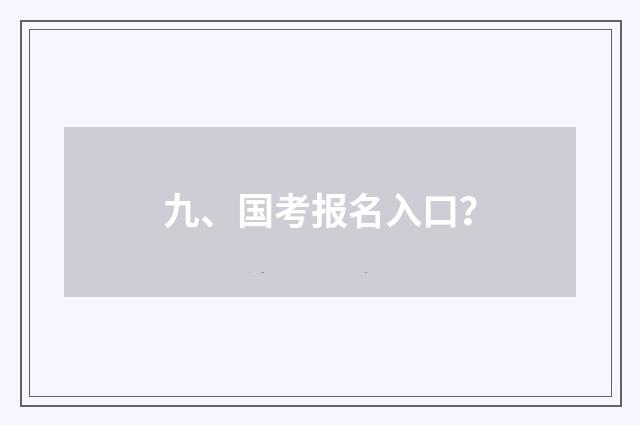 九、国考报名入口?