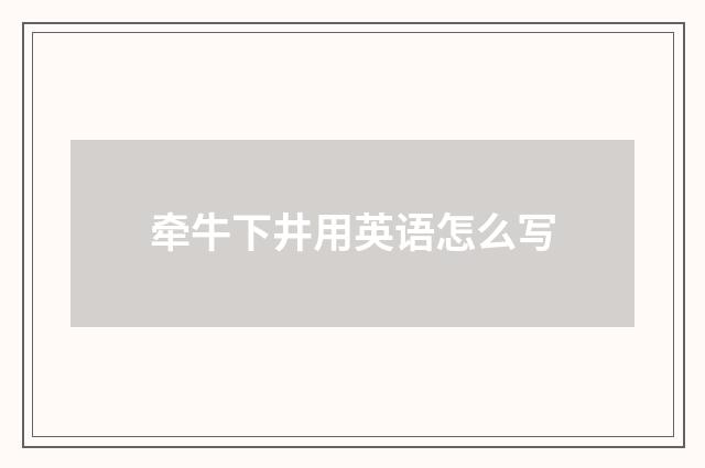 牵牛下井用英语怎么写