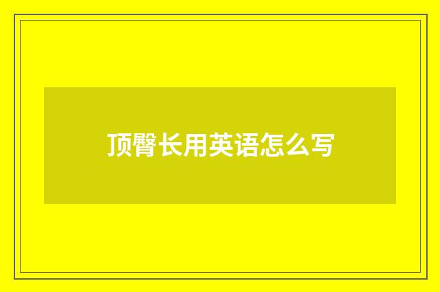 顶臀长用英语怎么写