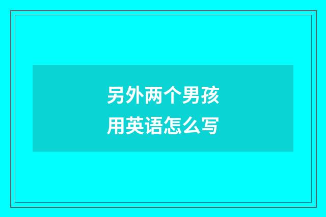另外两个男孩用英语怎么写