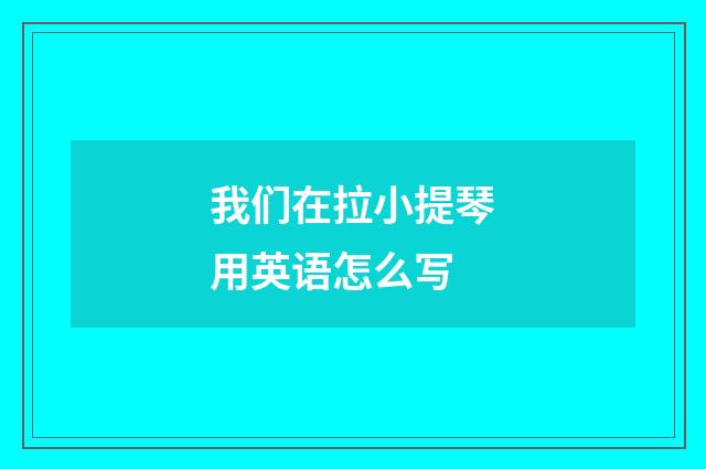 我们在拉小提琴用英语怎么写