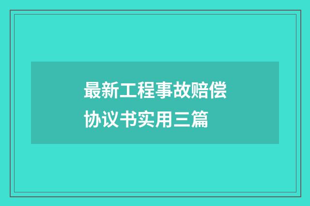 最新工程事故赔偿协议书实用三篇