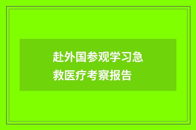 赴外国参观学习急救医疗考察报告