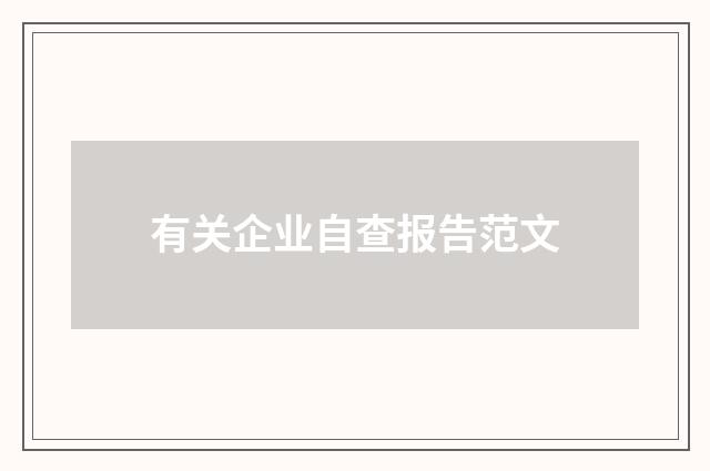 有关企业自查报告范文