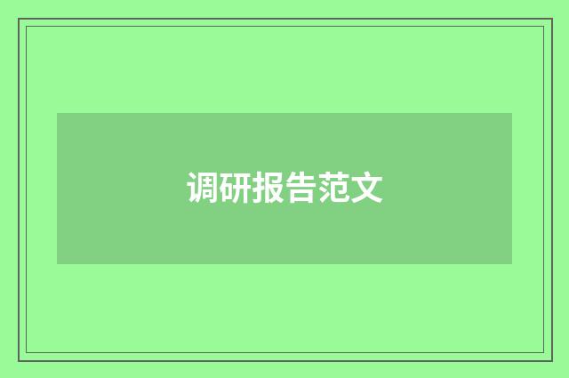 调研报告范文