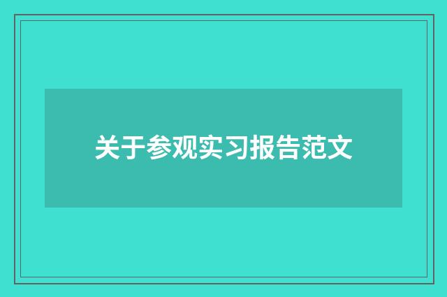 关于参观实习报告范文