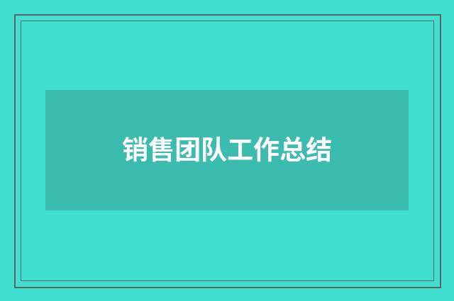 销售团队工作总结