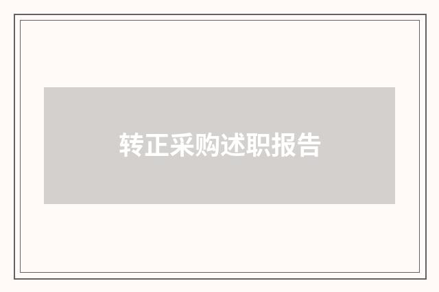 转正采购述职报告