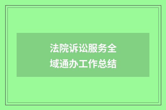 法院诉讼服务全域通办工作总结
