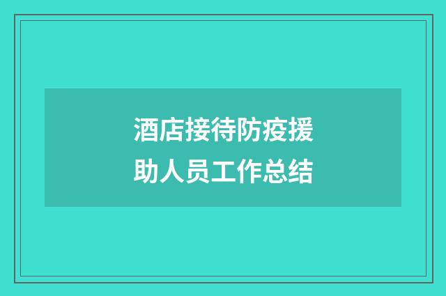 酒店接待防疫援助人员工作总结