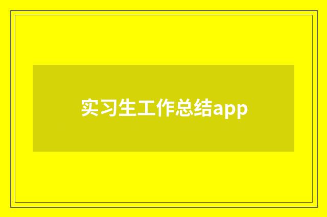 实习生工作总结app