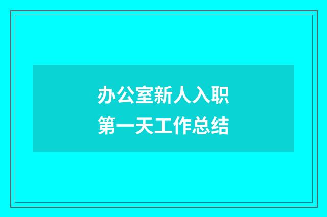 办公室新人入职第一天工作总结
