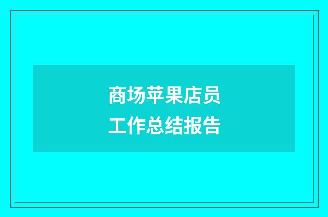 商场苹果店员工作总结报告