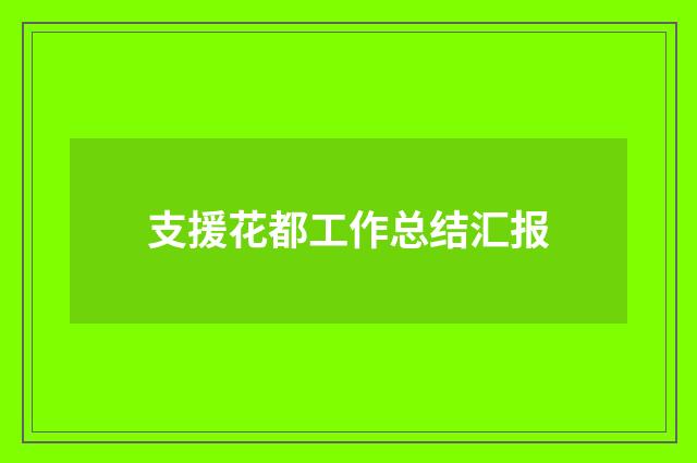 支援花都工作总结汇报