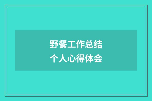 野餐工作总结个人心得体会