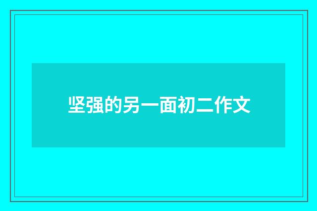 坚强的另一面初二作文