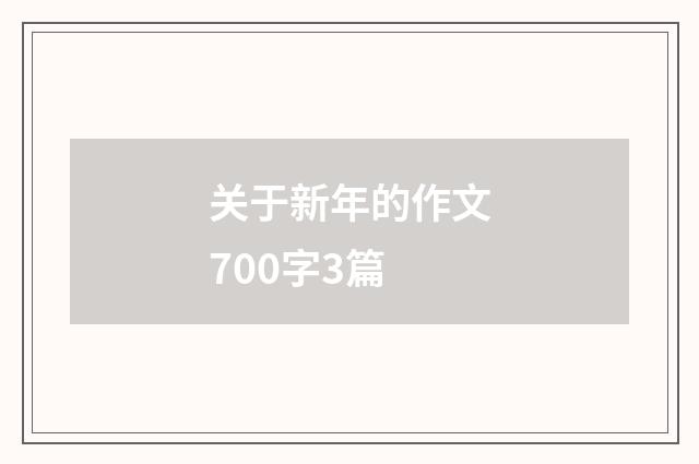 关于新年的作文700字3篇