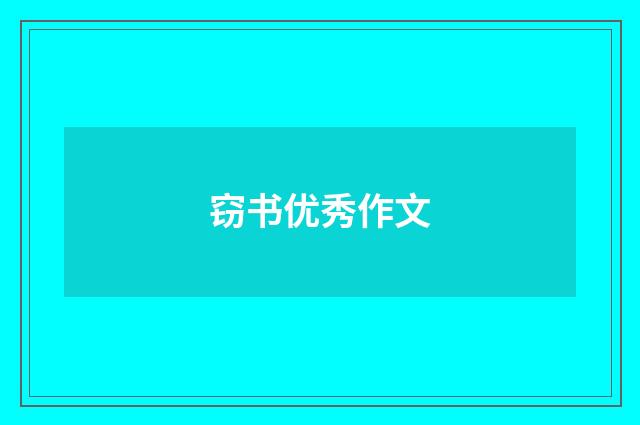 窃书优秀作文