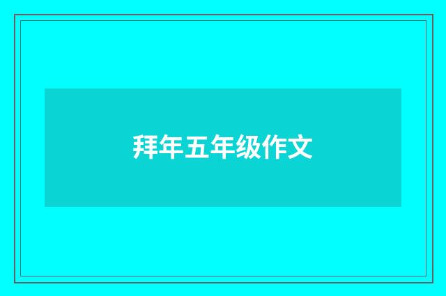 拜年五年级作文