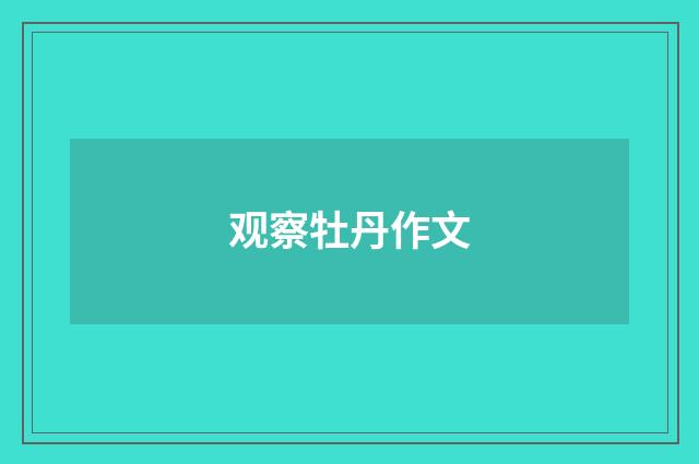 观察牡丹作文