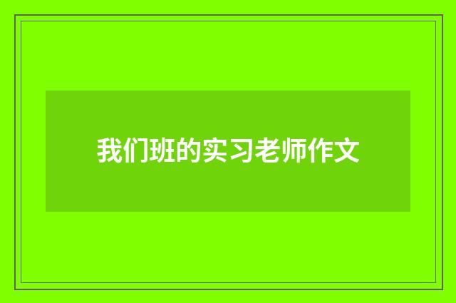 我们班的实习老师作文