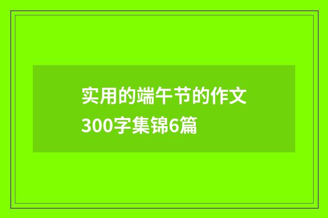 实用的端午节的作文300字集锦6篇