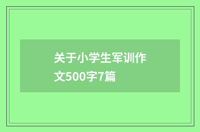 关于小学生军训作文500字7篇