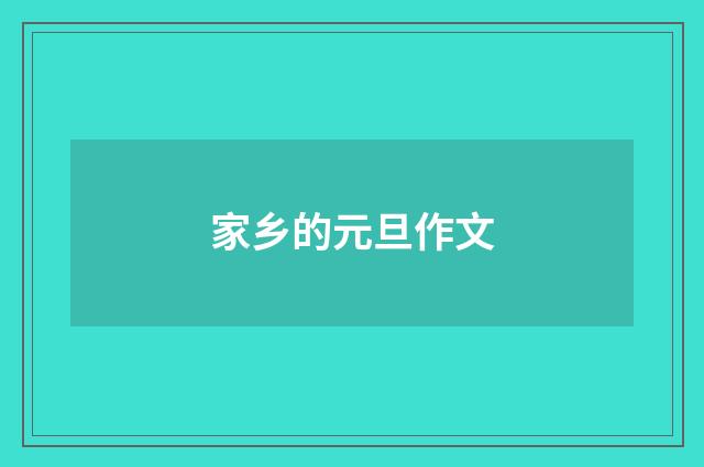 家乡的元旦作文
