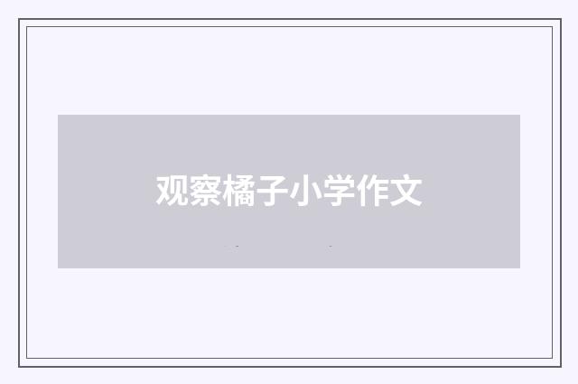 观察橘子小学作文