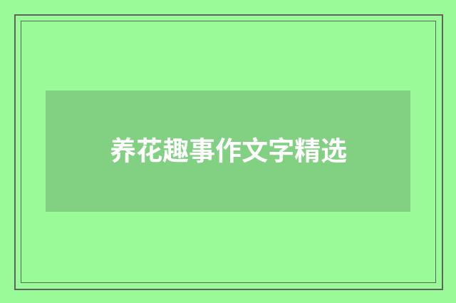 养花趣事作文字精选