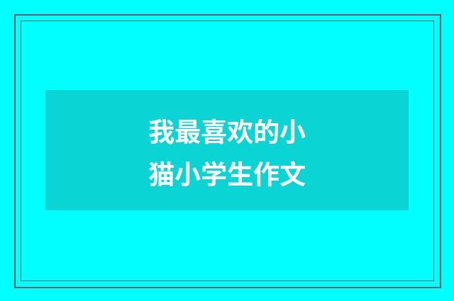 我最喜欢的小猫小学生作文