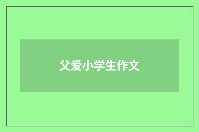 父爱小学生作文
