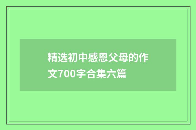 精选初中感恩父母的作文700字合集六篇