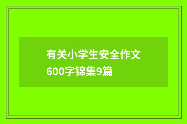 有关小学生安全作文600字锦集9篇