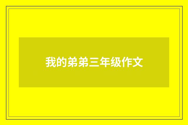 我的弟弟三年级作文