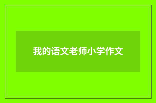 我的语文老师小学作文