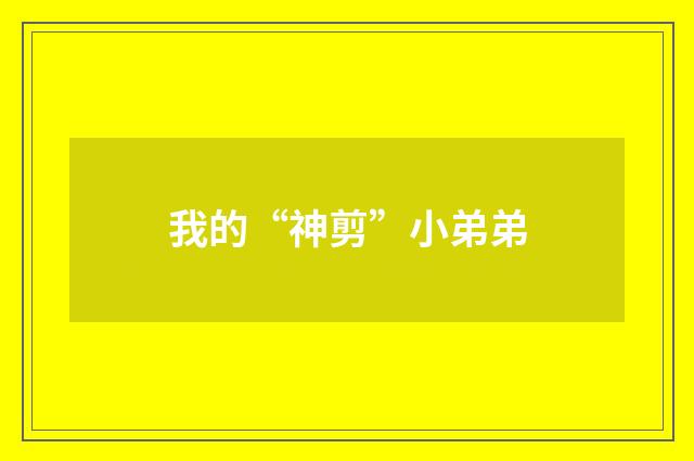 我的“神剪”小弟弟
