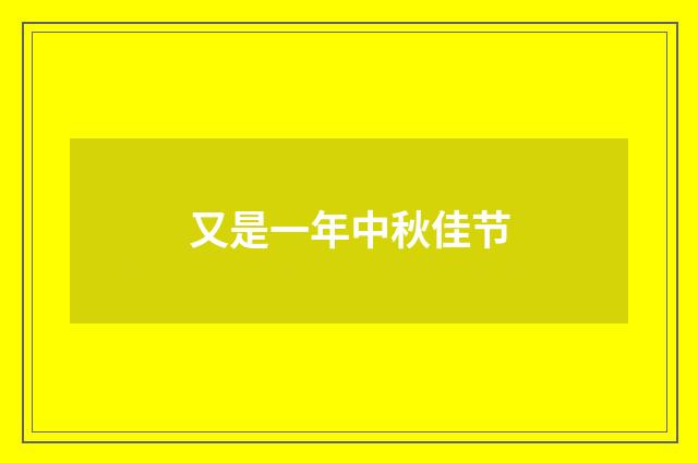 又是一年中秋佳节