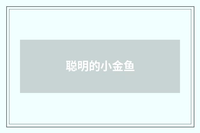 聪明的小金鱼