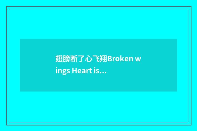 翅膀断了心飞翔Broken wings Heart is Flying