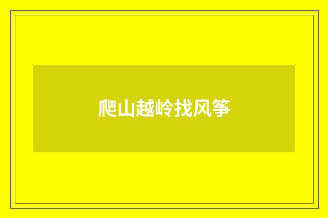爬山越岭找风筝