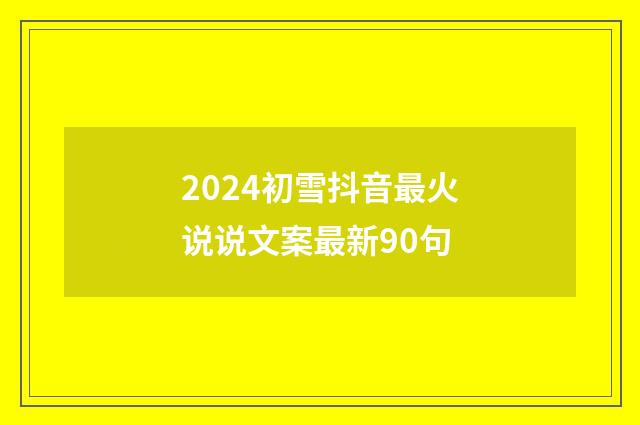 2024初雪抖音最火说说文案最新90句