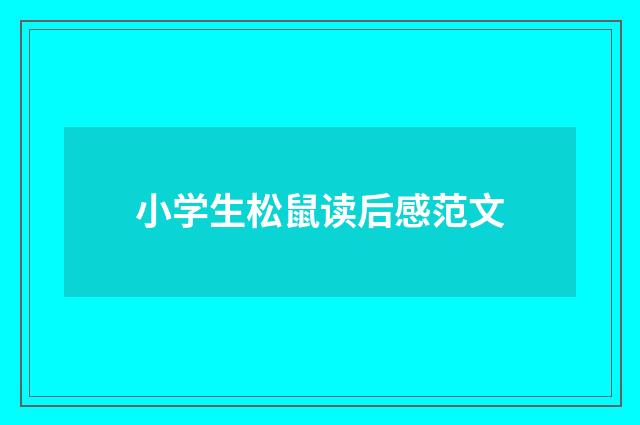 小学生松鼠读后感范文