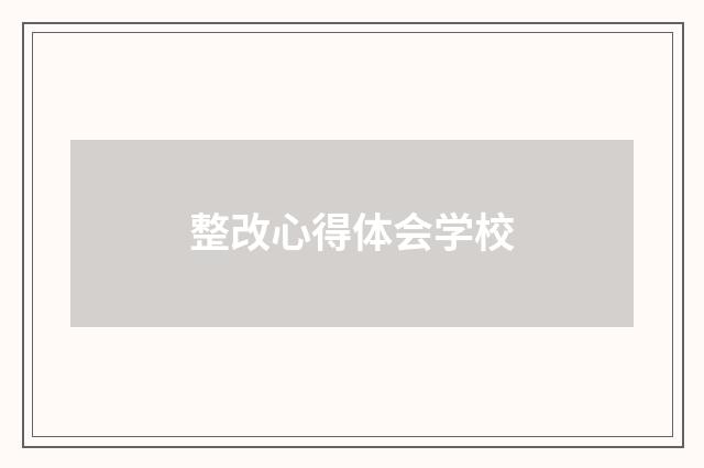 整改心得体会学校
